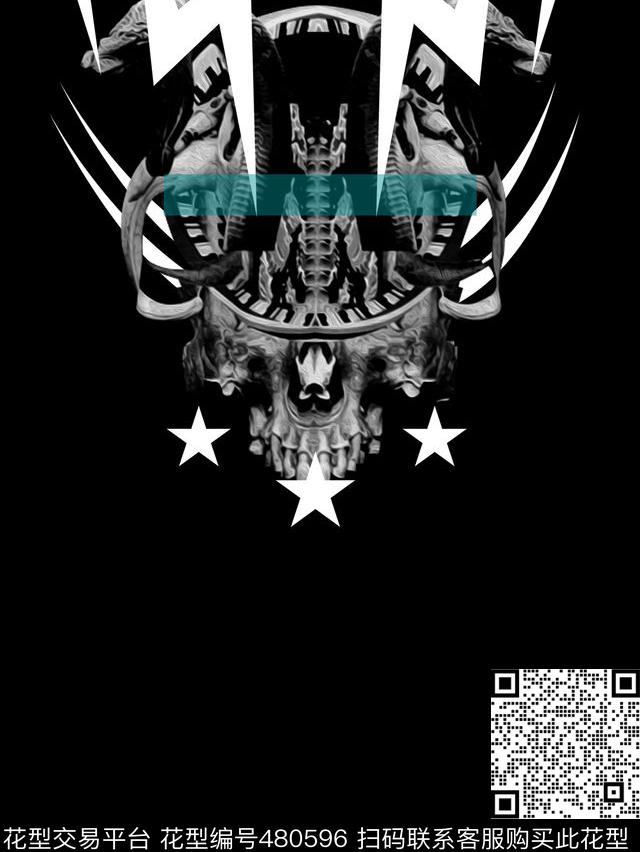 欧美大牌骷髅头数码印花华亿平台下载（图片编号: 480596） - 瓦栏（Walan）