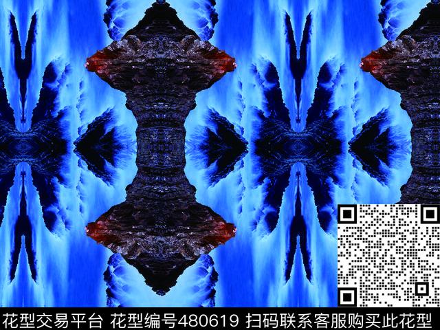 抽象景观层次数码印花华亿平台下载（图片编号: 480619） - 瓦栏（Walan）