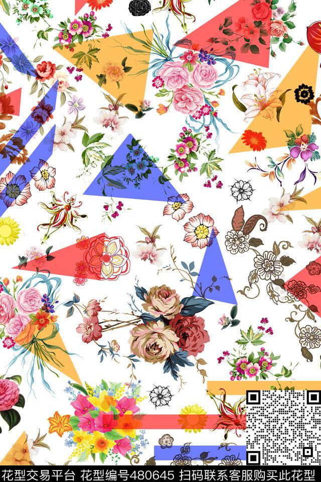小碎花清爽休闲数码印花华亿平台下载（图片编号: 480645） - 瓦栏（Walan）