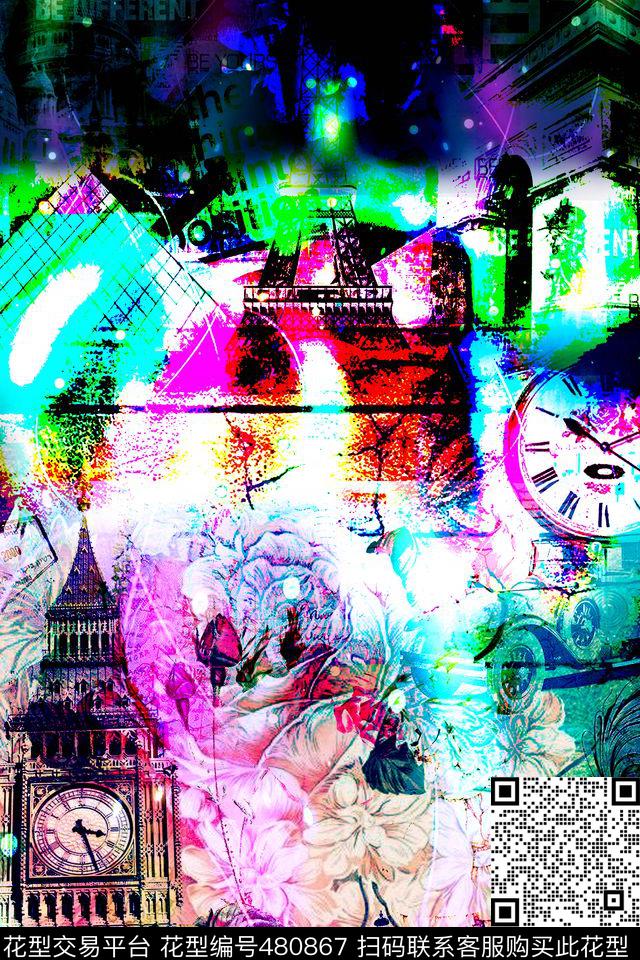 绚丽建筑T恤数码印花华亿平台下载（图片编号: 480867） - 瓦栏（Walan）