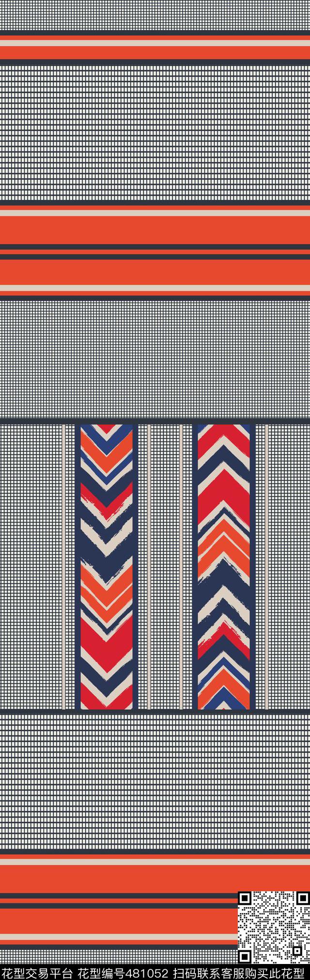 抽象几何线条传统印花华亿平台下载（图片编号: 481052） - 瓦栏（Walan）