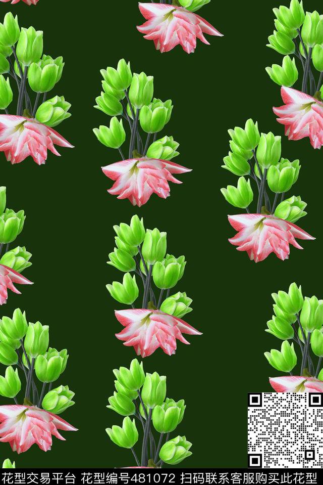 花卉潮流时尚写真花卉数码印花华亿平台下载（图片编号: 481072） - 瓦栏（Walan）