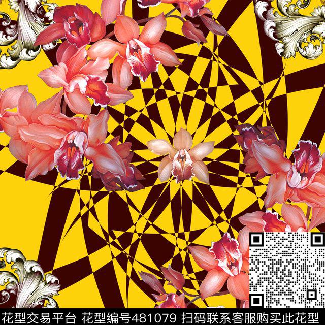 花卉3d线条女装数码印花华亿平台下载（图片编号: 481079） - 瓦栏（Walan）