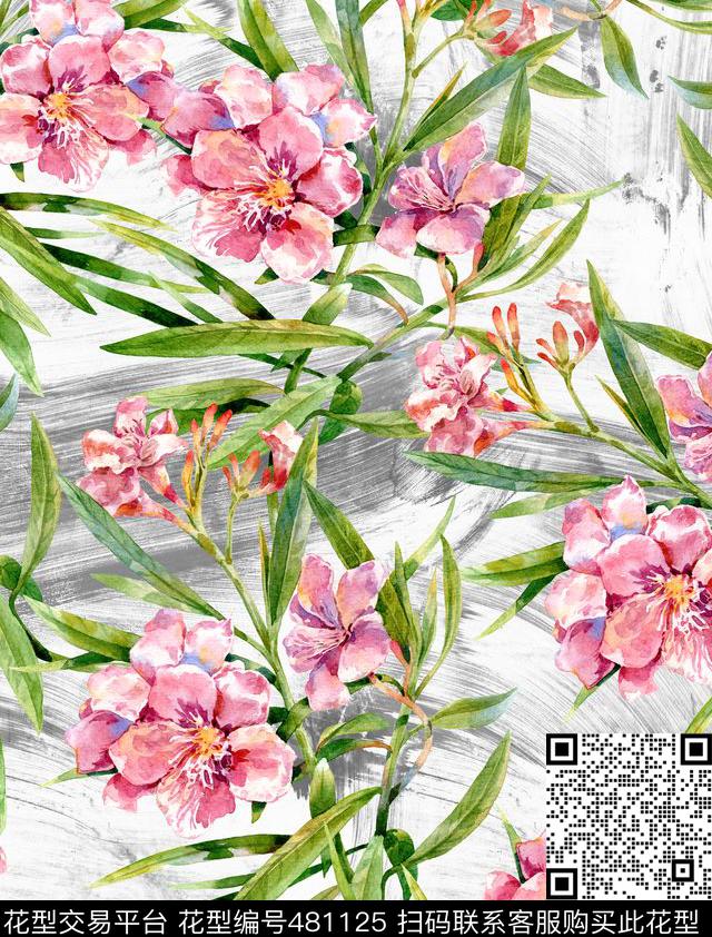 花卉手绘水彩花卉小清新数码印花华亿平台下载（图片编号: 481125） - 瓦栏（Walan）
