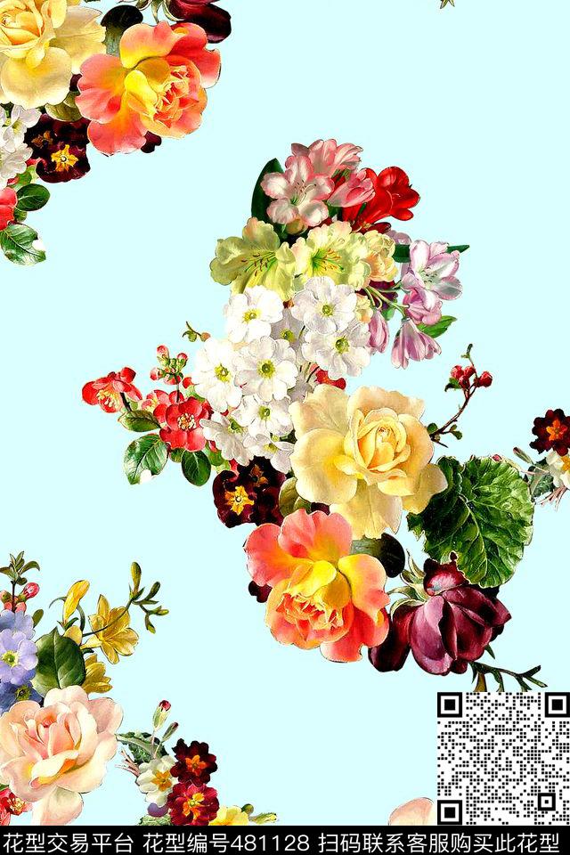 时尚炫彩手绘数码印花华亿平台下载（图片编号: 481128） - 瓦栏（Walan）