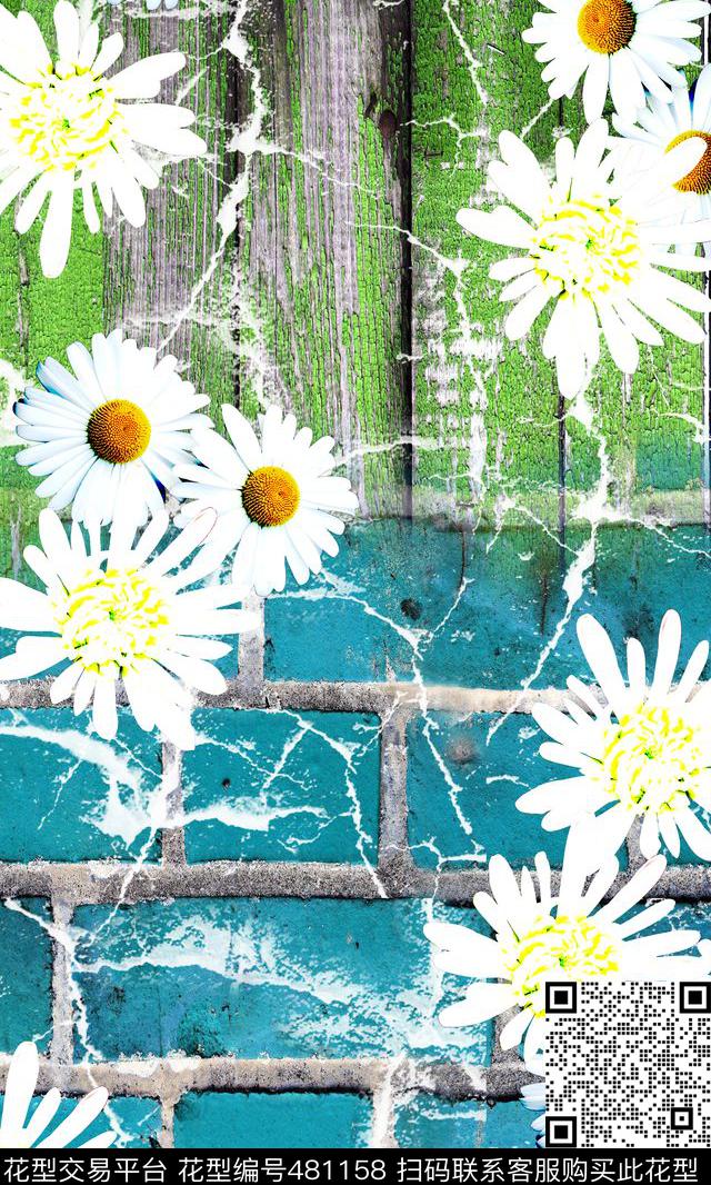 写意机理背景花数码印花华亿平台下载（图片编号: 481158） - 瓦栏（Walan）