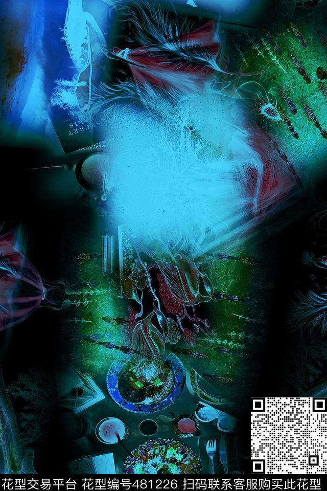 时尚大牌混搭数码印花华亿平台下载（图片编号: 481226） - 瓦栏（Walan）