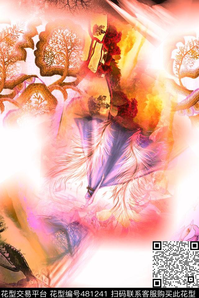 时尚大牌花卉数码印花华亿平台下载（图片编号: 481241） - 瓦栏（Walan）