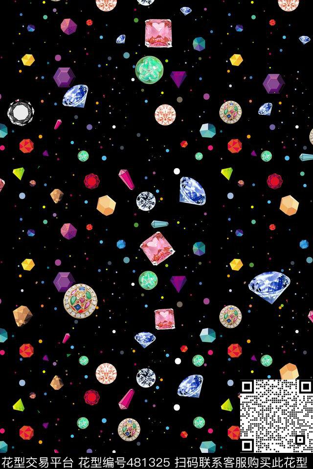 星空钻石珠宝数码印花华亿平台下载（图片编号: 481325） - 瓦栏（Walan）