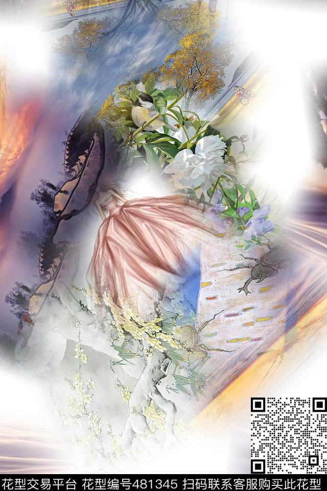 大牌混搭时尚数码印花华亿平台下载（图片编号: 481345） - 瓦栏（Walan）