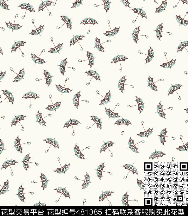 休闲休闲甜美雨伞传统印花华亿平台下载（图片编号: 481385） - 瓦栏（Walan）