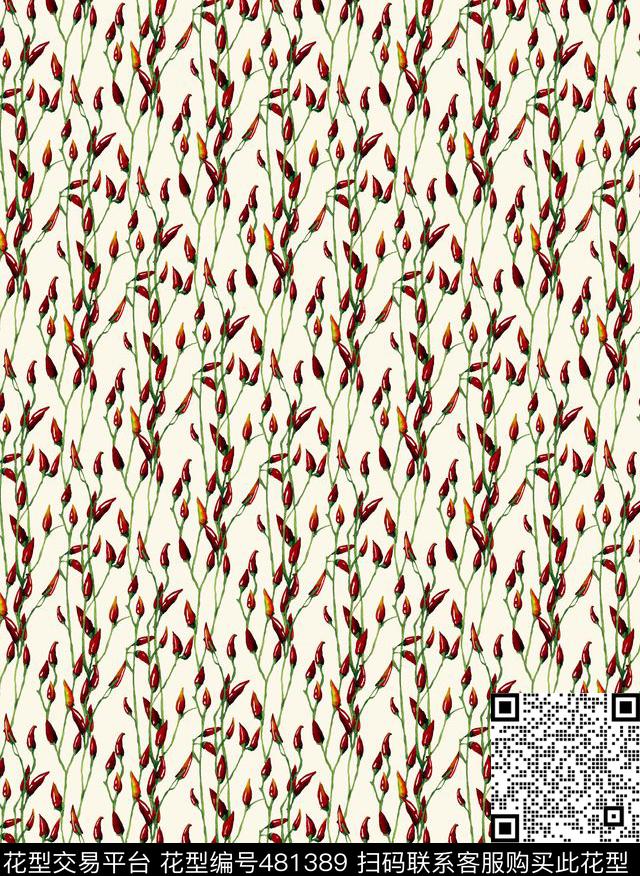 蔬菜小辣椒休闲田园传统印花华亿平台下载（图片编号: 481389） - 瓦栏（Walan）