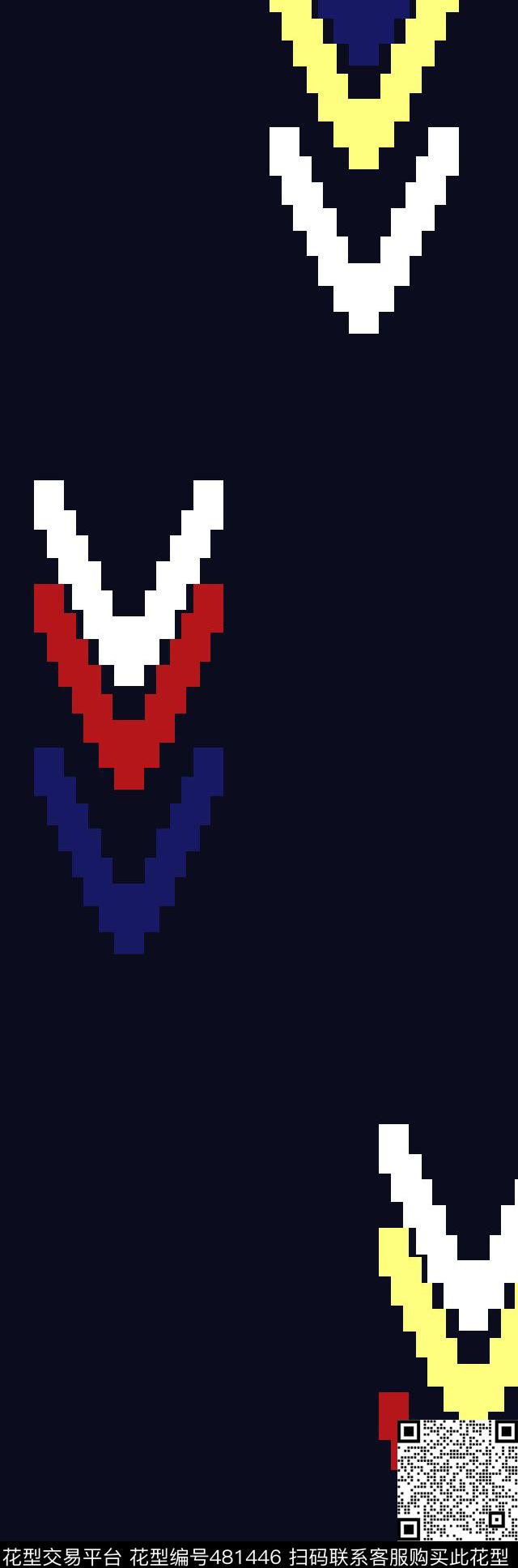 男装华亿平台齿轮几何V字传统印花华亿平台下载（图片编号: 481446） - 瓦栏（Walan）