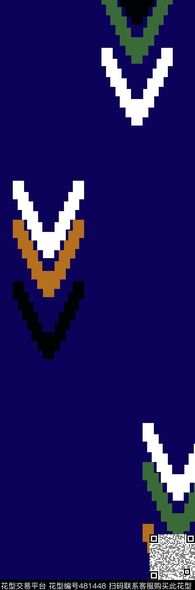 男装华亿平台齿轮几何V字传统印花华亿平台下载（图片编号: 481448） - 瓦栏（Walan）