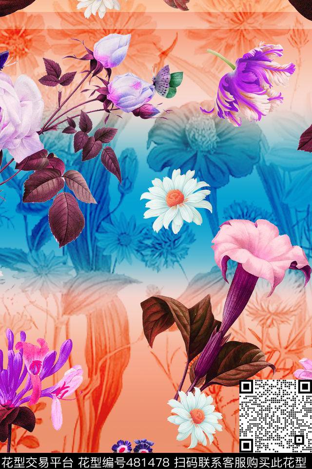 水彩肌理时尚数码印花华亿平台下载（图片编号: 481478） - 瓦栏（Walan）