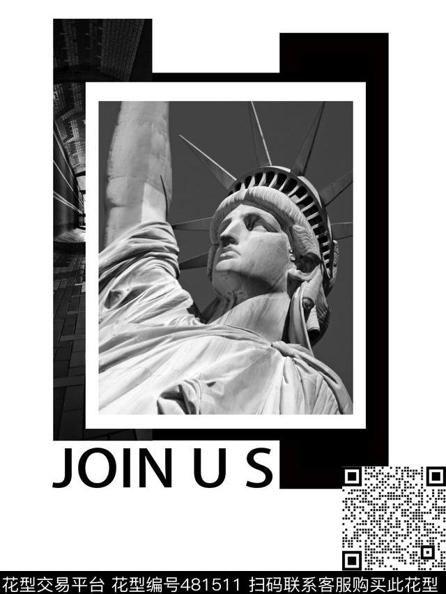 t恤华亿平台潮流复古数码印花华亿平台下载（图片编号: 481511） - 瓦栏（Walan）