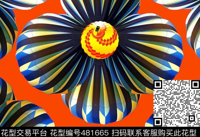 抽象花卉几何数码印花华亿平台下载（图片编号: 481665） - 瓦栏（Walan）