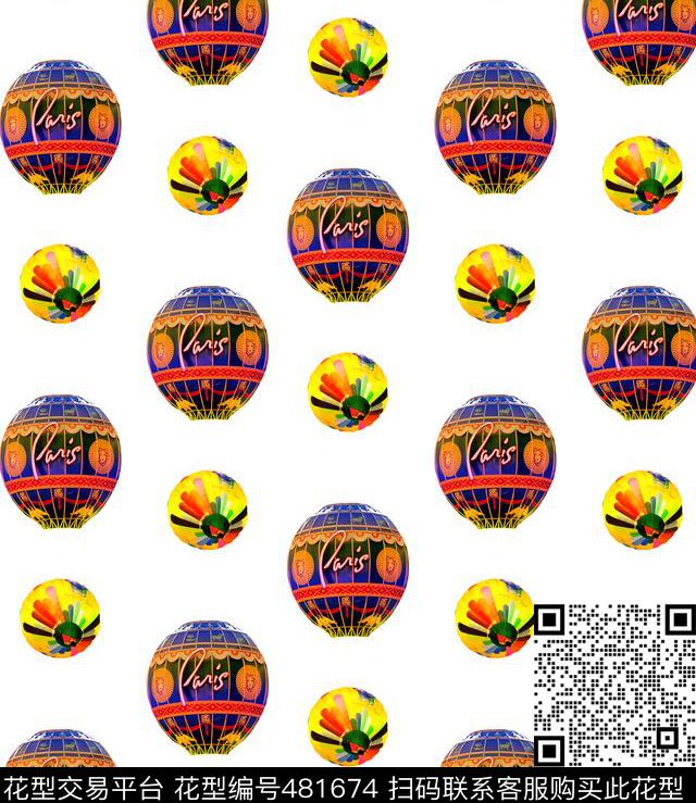 潮流花卉几何数码印花华亿平台下载（图片编号: 481674） - 瓦栏（Walan）