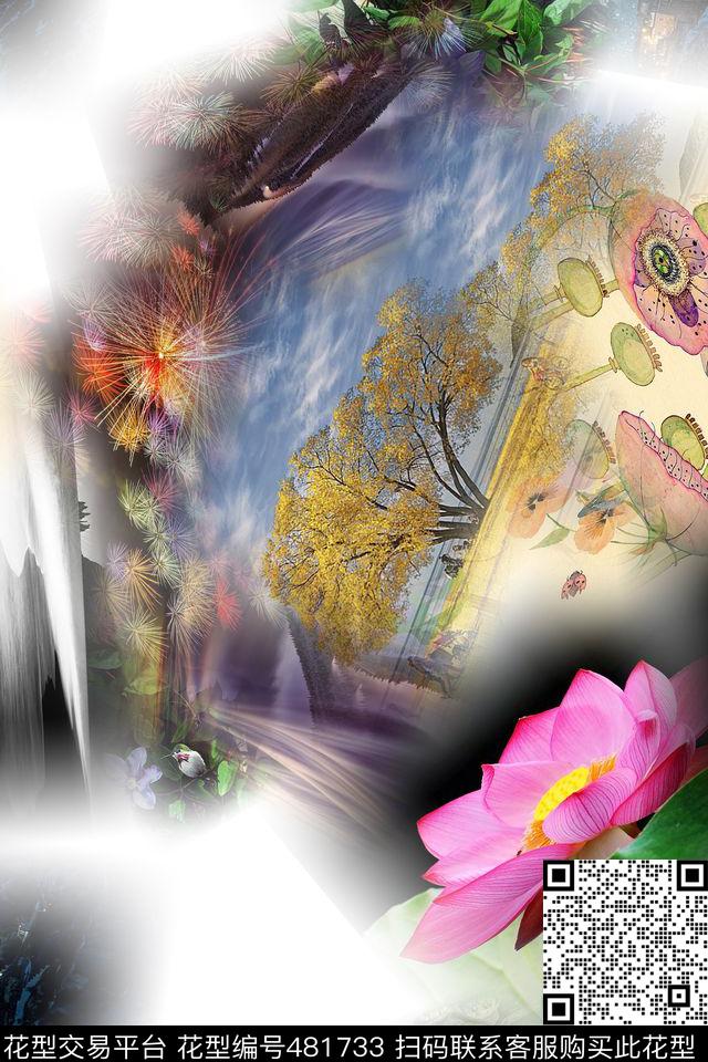 大牌时尚休闲数码印花华亿平台下载（图片编号: 481733） - 瓦栏（Walan）