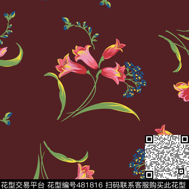 宫廷风花卉大理石数码印花华亿平台下载（图片编号: 481816） - 瓦栏（Walan）