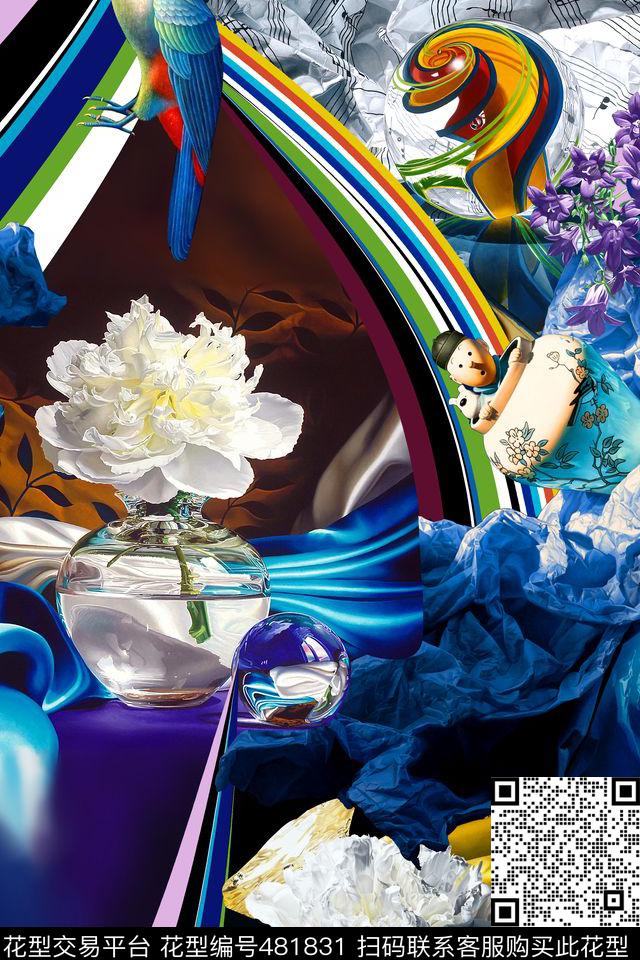 玻璃球创新花卉数码印花华亿平台下载（图片编号: 481831） - 瓦栏（Walan）