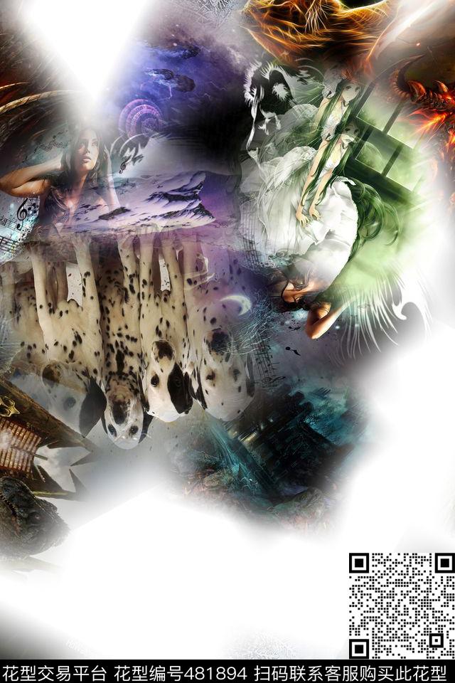 大牌混搭时尚数码印花华亿平台下载（图片编号: 481894） - 瓦栏（Walan）