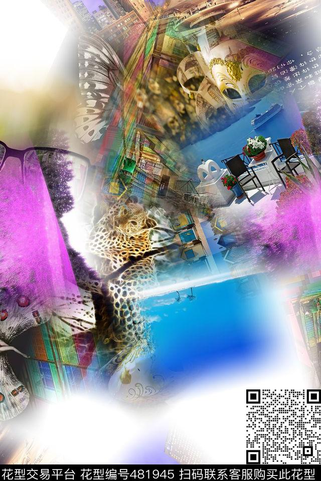 时尚大牌混搭数码印花华亿平台下载（图片编号: 481945） - 瓦栏（Walan）