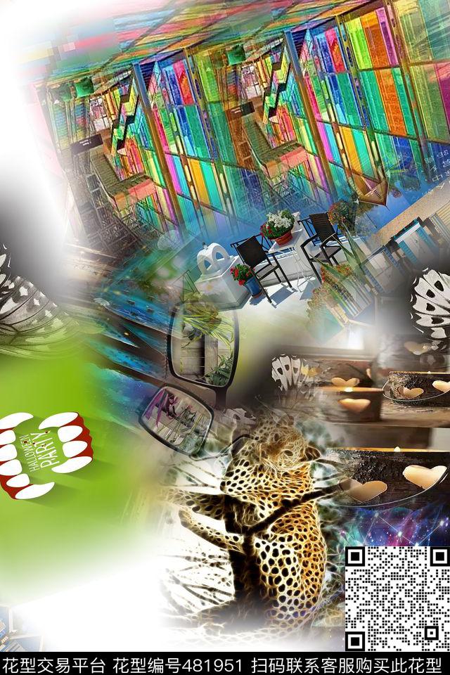 时尚大牌混搭数码印花华亿平台下载（图片编号: 481951） - 瓦栏（Walan）