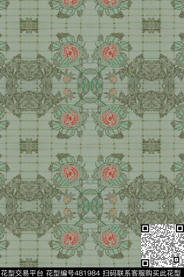 手绘花卉数码印花华亿平台下载（图片编号: 481984） - 瓦栏（Walan）