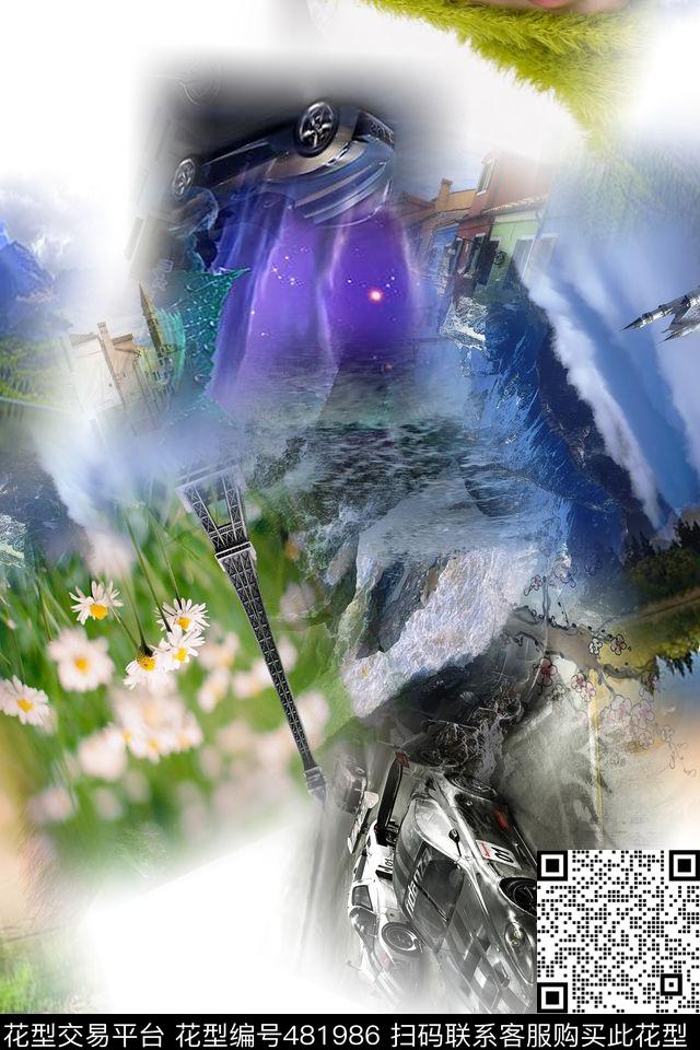 大牌花卉时尚数码印花华亿平台下载（图片编号: 481986） - 瓦栏（Walan）