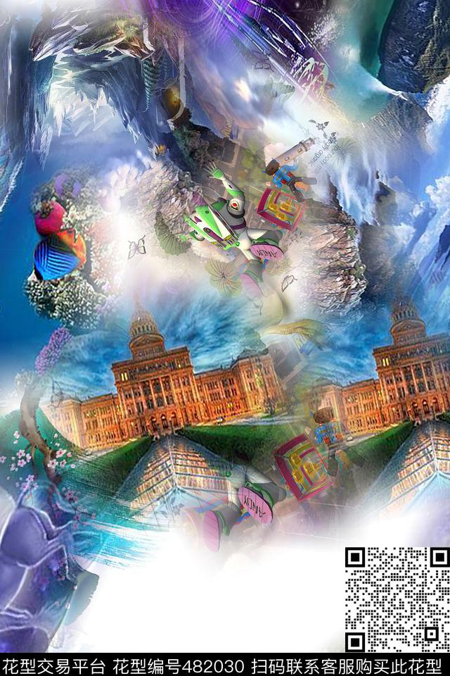 大牌混搭时尚数码印花华亿平台下载（图片编号: 482030） - 瓦栏（Walan）