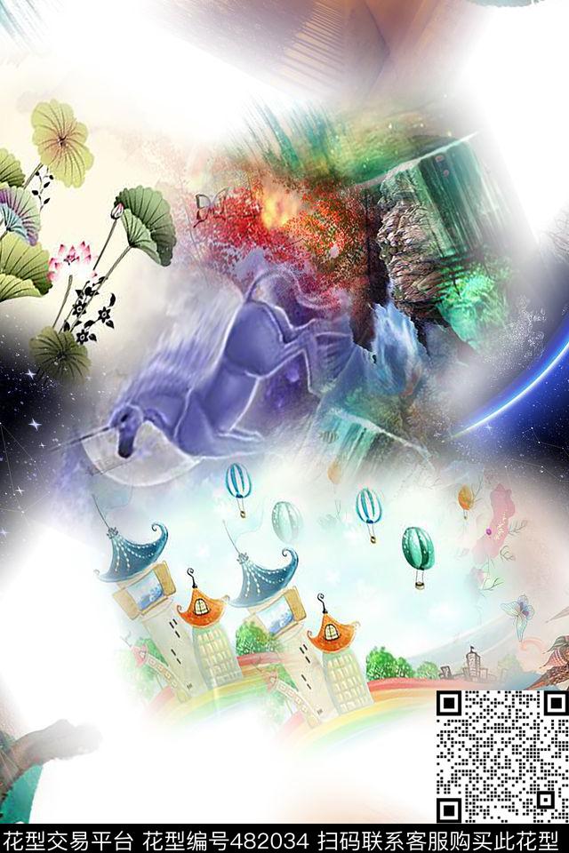 时尚大牌花卉数码印花华亿平台下载（图片编号: 482034） - 瓦栏（Walan）