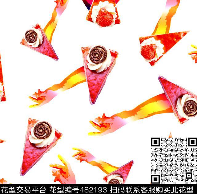 蛋糕花卉手数码印花华亿平台下载（图片编号: 482193） - 瓦栏（Walan）