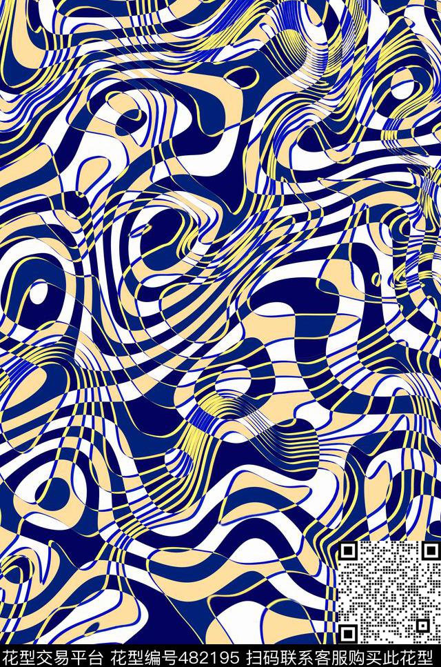 清爽几何条纹传统印花华亿平台下载（图片编号: 482195） - 瓦栏（Walan）