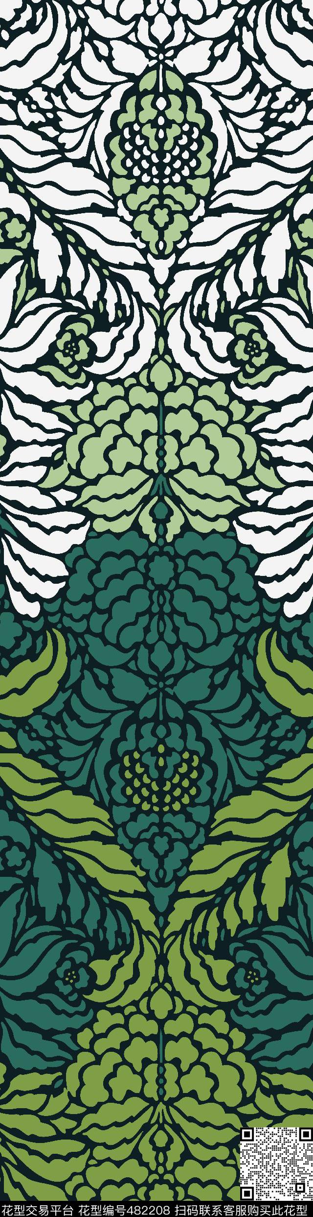 定位甜美清新现代卷草传统印花华亿平台下载（图片编号: 482208） - 瓦栏（Walan）