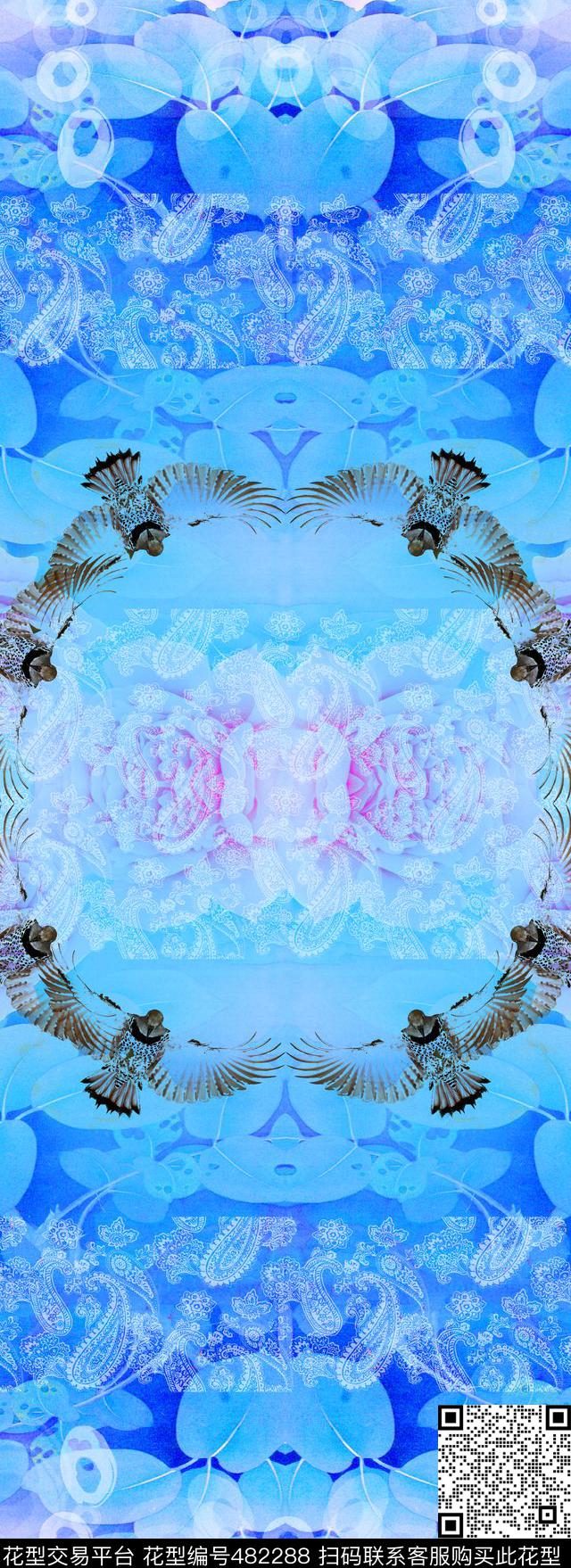 古典真丝长巾数码印花华亿平台下载（图片编号: 482288） - 瓦栏（Walan）