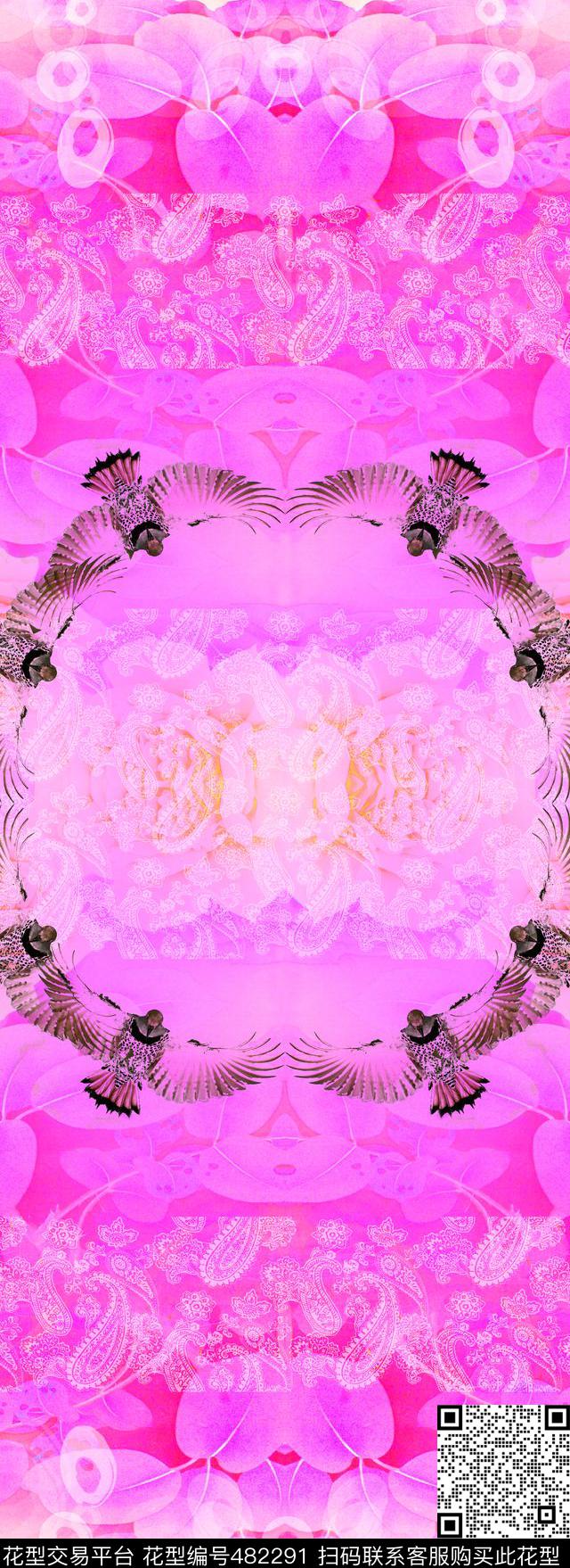 古典真丝长巾数码印花华亿平台下载（图片编号: 482291） - 瓦栏（Walan）