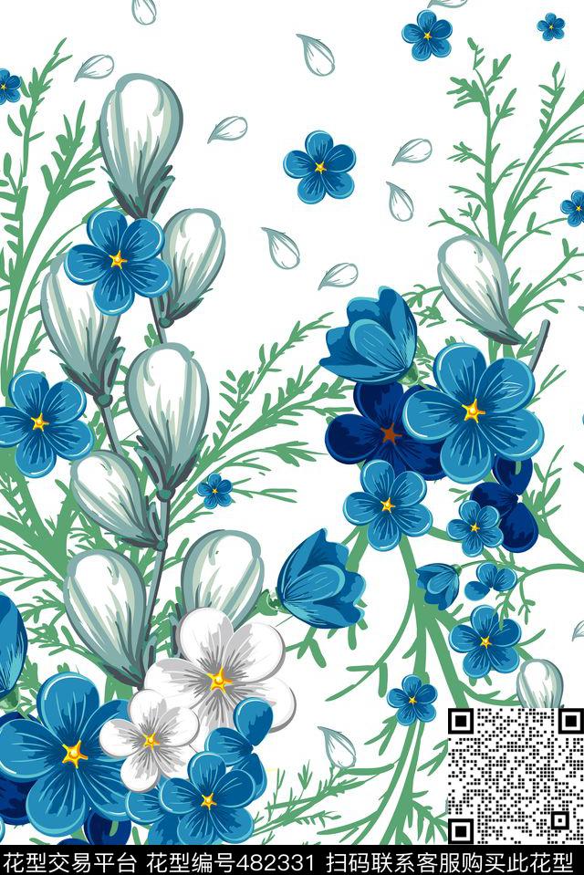 花卉清新田园传统印花华亿平台下载（图片编号: 482331） - 瓦栏（Walan）