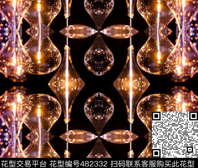 灯泡花卉闪光数码印花华亿平台下载（图片编号: 482332） - 瓦栏（Walan）