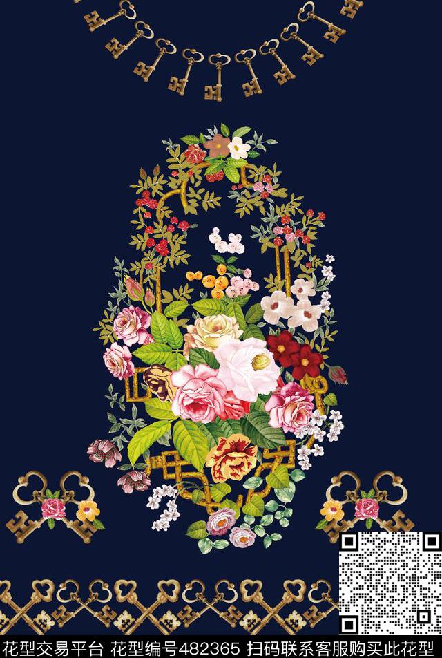 时尚花卉花篮数码印花华亿平台下载（图片编号: 482365） - 瓦栏（Walan）