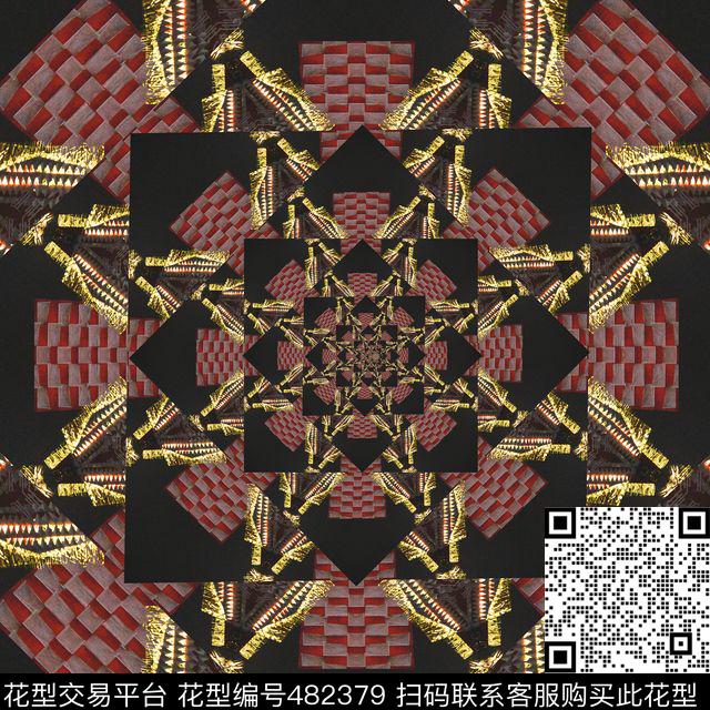 方形渐变透视数码印花华亿平台下载（图片编号: 482379） - 瓦栏（Walan）