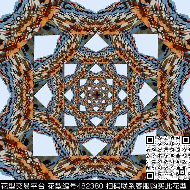 方形渐变条纹数码印花华亿平台下载（图片编号: 482380） - 瓦栏（Walan）