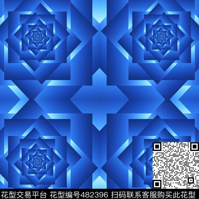 对称方形渐变数码印花华亿平台下载（图片编号: 482396） - 瓦栏（Walan）