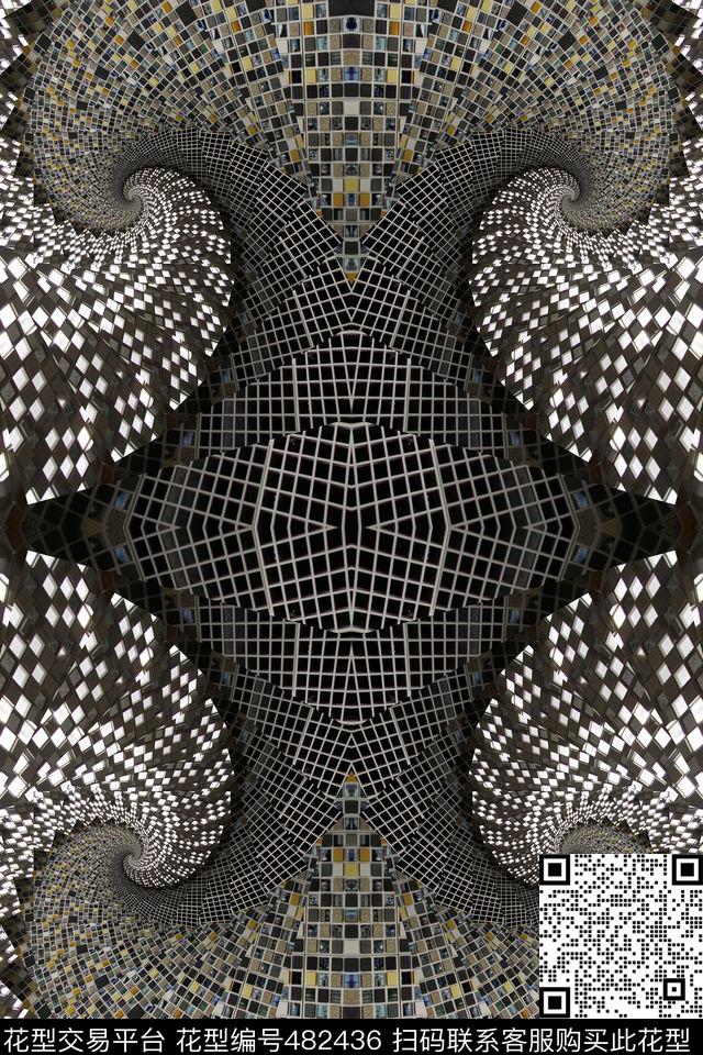 渐变曲线漩涡数码印花华亿平台下载（图片编号: 482436） - 瓦栏（Walan）