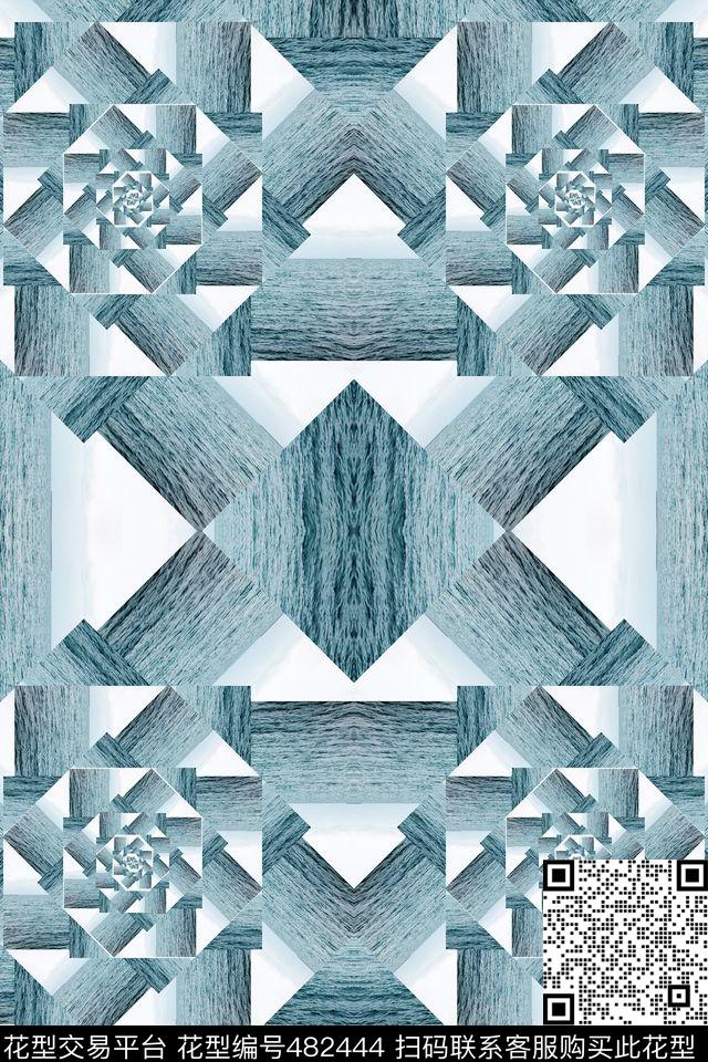 对称方形海洋数码印花华亿平台下载（图片编号: 482444） - 瓦栏（Walan）
