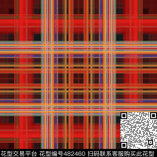 对称方形格子数码印花华亿平台下载（图片编号: 482460） - 瓦栏（Walan）
