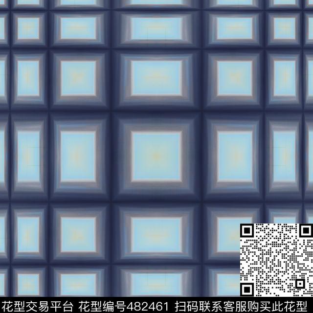 对称方格渐变数码印花华亿平台下载（图片编号: 482461） - 瓦栏（Walan）