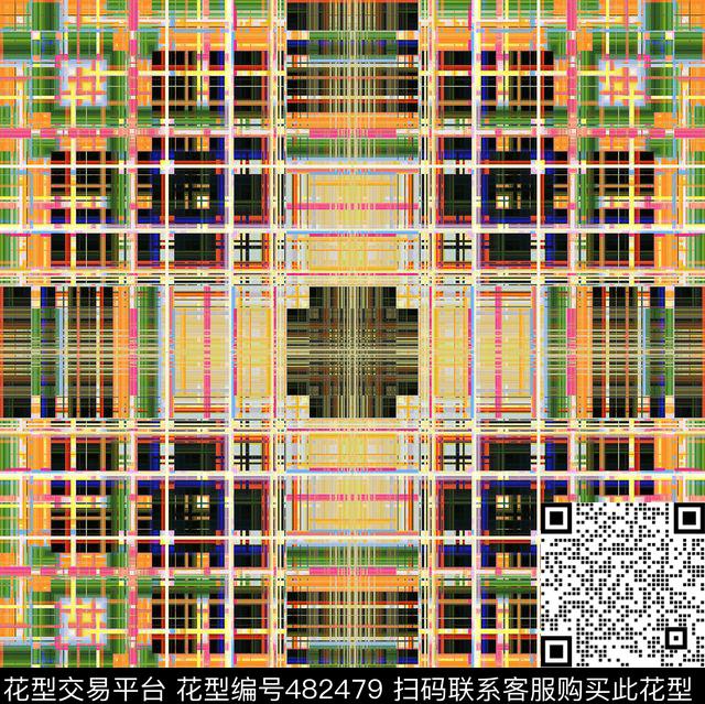 对称方形矩阵数码印花华亿平台下载（图片编号: 482479） - 瓦栏（Walan）