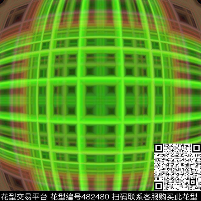 对称光绿色数码印花华亿平台下载（图片编号: 482480） - 瓦栏（Walan）