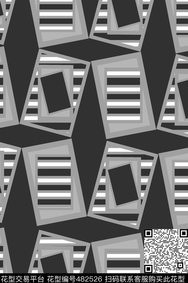 几何方形数码印花华亿平台下载（图片编号: 482526） - 瓦栏（Walan）